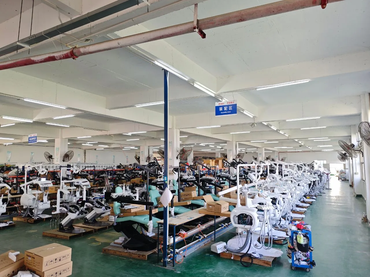 KASO dental chair production floor